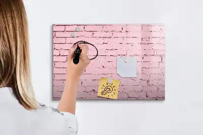 Beschrijfbaar glazen magneetbord met bakstenen muur design