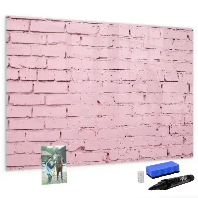 Beschrijfbaar glazen magneetbord met bakstenen muur design