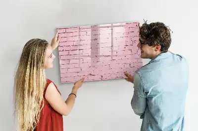 Beschrijfbaar glazen magneetbord met bakstenen muur design