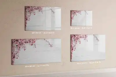 Magnetisch glazen schrijfbord met motief van lentebloemen