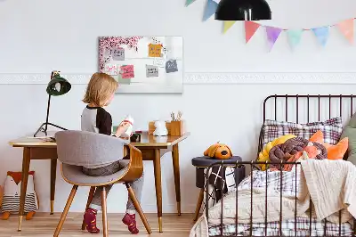 Magnetisch glazen schrijfbord met motief van lentebloemen