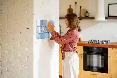 Beschrijfbaar glazen magneetbord met Thuis tekst design