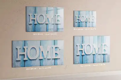 Beschrijfbaar glazen magneetbord met Thuis tekst design