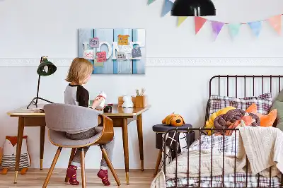 Beschrijfbaar glazen magneetbord met Thuis tekst design