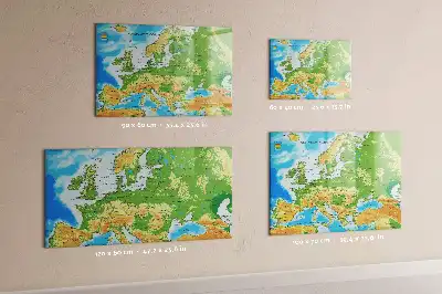 Geografische wereldkaart magnetisch glazen schrijfbord voor notities en foto's