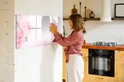 Beschrijfbaar glazen magneetbord met design bloeiende bloemen