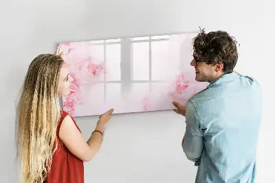 Beschrijfbaar glazen magneetbord met design bloeiende bloemen