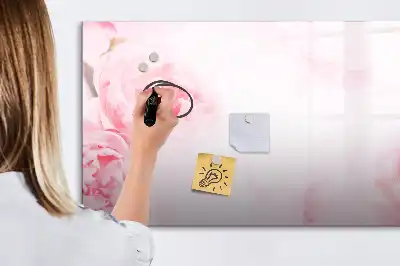 Beschrijfbaar glazen magneetbord met design bloeiende bloemen