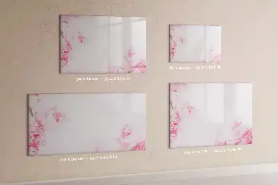 Beschrijfbaar glazen magneetbord met design bloeiende bloemen