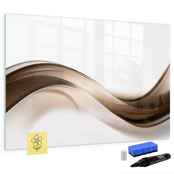 Magnetisch glazen schrijfbord met abstract lijnontwerp