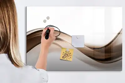 Magnetisch glazen schrijfbord met abstract lijnontwerp