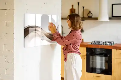 Magnetisch glazen schrijfbord met abstract lijnontwerp