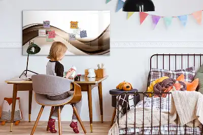 Magnetisch glazen schrijfbord met abstract lijnontwerp