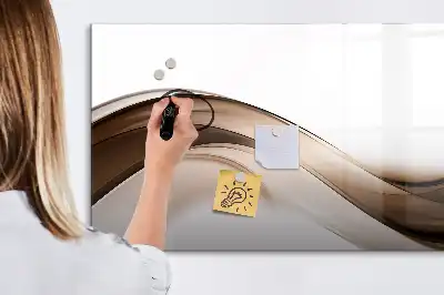 Magnetisch glazen schrijfbord met abstract lijnontwerp