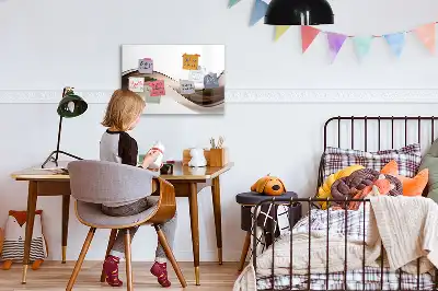 Magnetisch glazen schrijfbord met abstract lijnontwerp