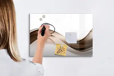 Magnetisch glazen schrijfbord met abstract lijnontwerp