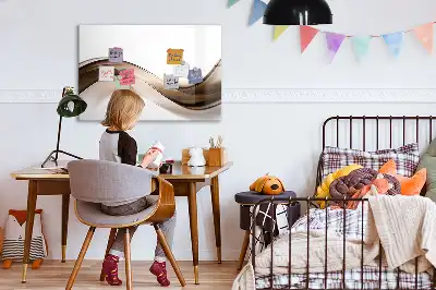 Magnetisch glazen schrijfbord met abstract lijnontwerp