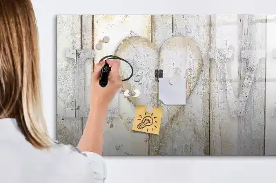 Beschrijfbaar glazen magneetbord met liefdestekst design
