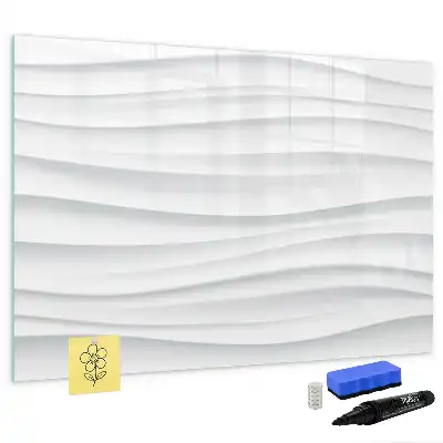 Magnetisch glazen schrijfbord voor notities en foto's met golfstructuur