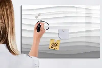 Magnetisch glazen schrijfbord voor notities en foto's met golfstructuur