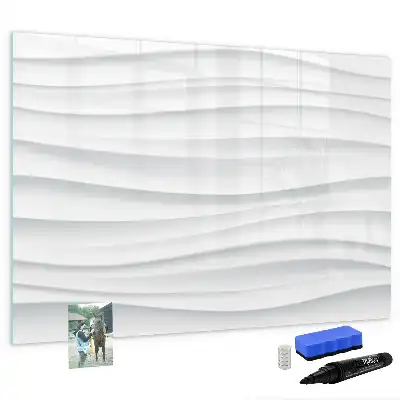 Magnetisch glazen schrijfbord voor notities en foto's met golfstructuur