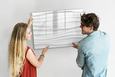Magnetisch glazen schrijfbord voor notities en foto's met golfstructuur