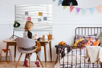 Magnetisch glazen schrijfbord voor notities en foto's met golfstructuur