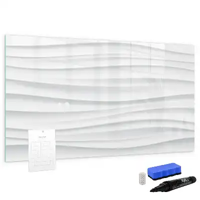 Magnetisch glazen schrijfbord voor notities en foto's met golfstructuur