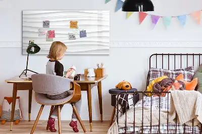 Magnetisch glazen schrijfbord voor notities en foto's met golfstructuur