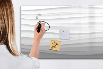 Magnetisch glazen schrijfbord voor notities en foto's met golfstructuur