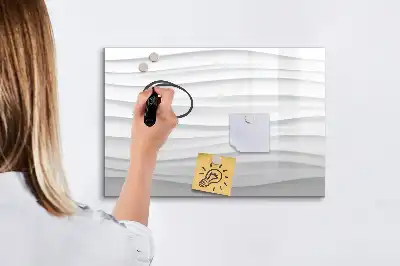 Magnetisch glazen schrijfbord voor notities en foto's met golfstructuur