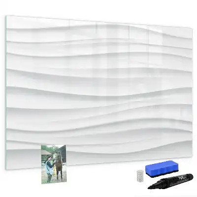Magnetisch glazen schrijfbord voor notities en foto's met golfstructuur