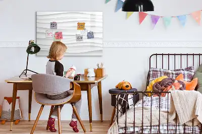 Magnetisch glazen schrijfbord voor notities en foto's met golfstructuur