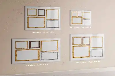 Beschrijfbaar glazen magneetbord met een gouden frame