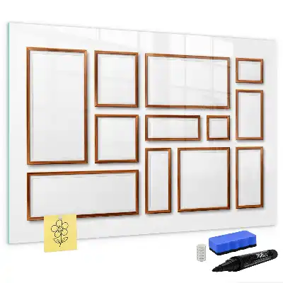 Magnetisch glazen schrijfbord voor notities en foto's met houten frame