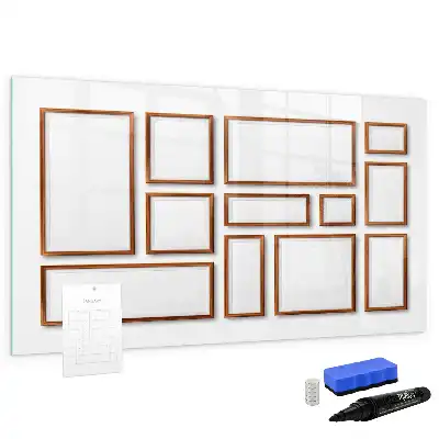 Magnetisch glazen schrijfbord voor notities en foto's met houten frame