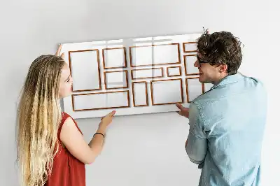 Magnetisch glazen schrijfbord voor notities en foto's met houten frame