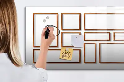 Magnetisch glazen schrijfbord voor notities en foto's met houten frame