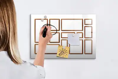 Magnetisch glazen schrijfbord voor notities en foto's met houten frame