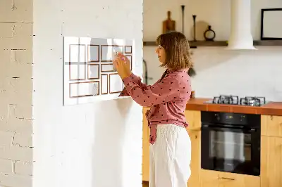 Magnetisch glazen schrijfbord voor notities en foto's met houten frame