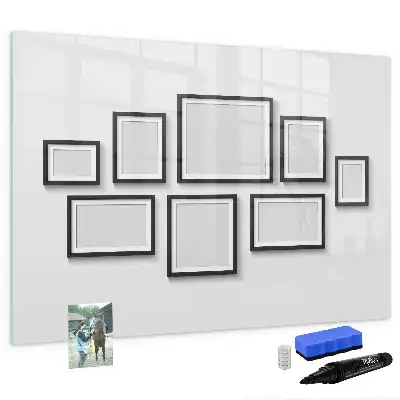 Magnetisch glazen schrijfbord voor notities en foto's met zwart frame