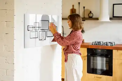 Magnetisch glazen schrijfbord voor notities en foto's met zwart frame