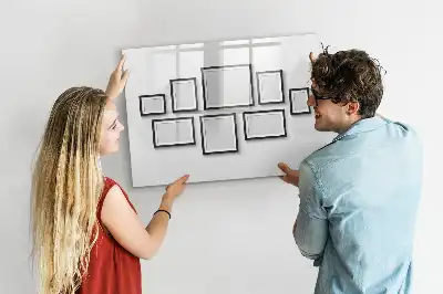 Magnetisch glazen schrijfbord voor notities en foto's met zwart frame