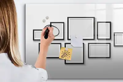 Magnetisch glazen schrijfbord voor notities en foto's met zwart frame