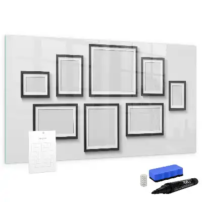 Magnetisch glazen schrijfbord voor notities en foto's met zwart frame