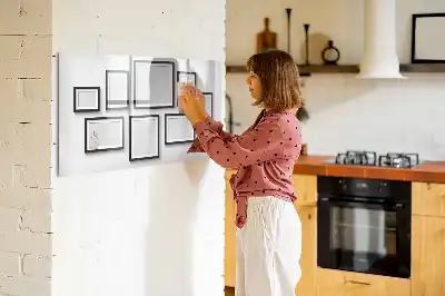 Magnetisch glazen schrijfbord voor notities en foto's met zwart frame