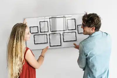 Magnetisch glazen schrijfbord voor notities en foto's met zwart frame