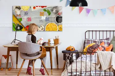 Beschrijfbaar glazen magneetbord met design voor ingrediënten
