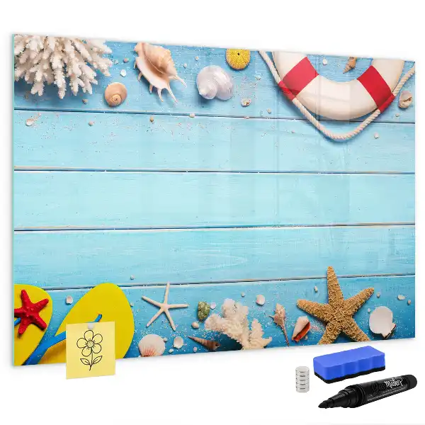 Beschrijfbaar glazen magneetbord met design