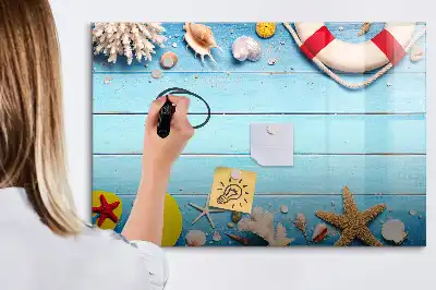 Beschrijfbaar glazen magneetbord met design